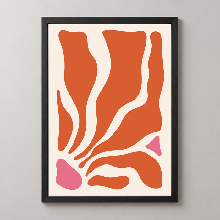 Abstract Orange and Pink Minimalist Art Print