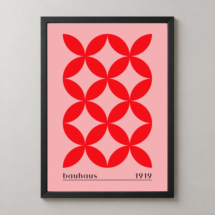 Bauhaus 1919 Geometric Red Pattern - Vintage Design Art Print