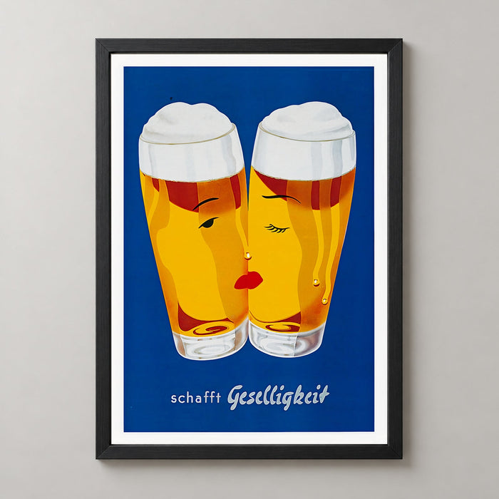 Schafft Geselligkeit Beer Poster - Classic Vintage Advertising Art Print