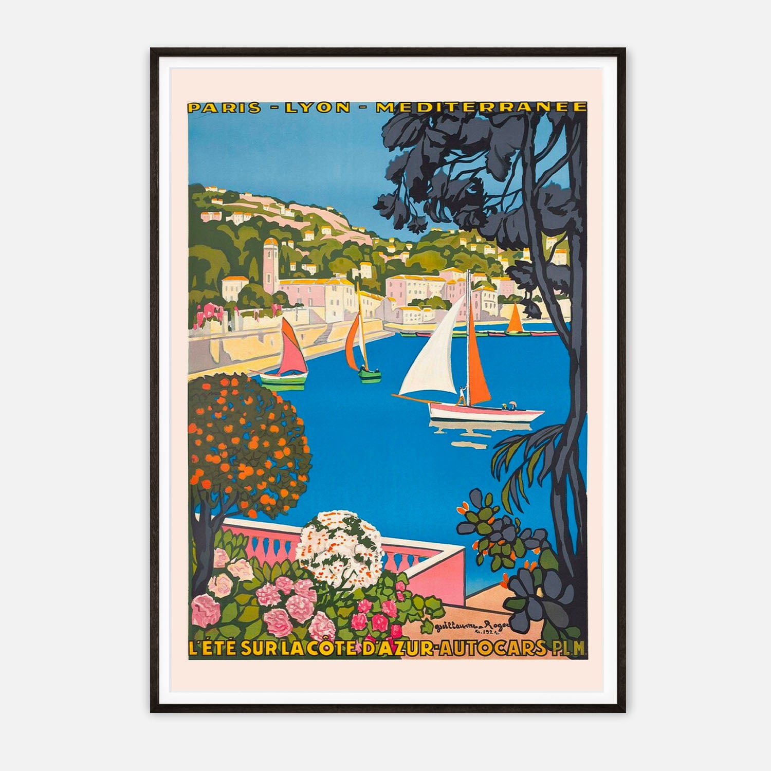 L'été Sur La Cote D'Azur - Vintage French Riviera Art Print by Roger B