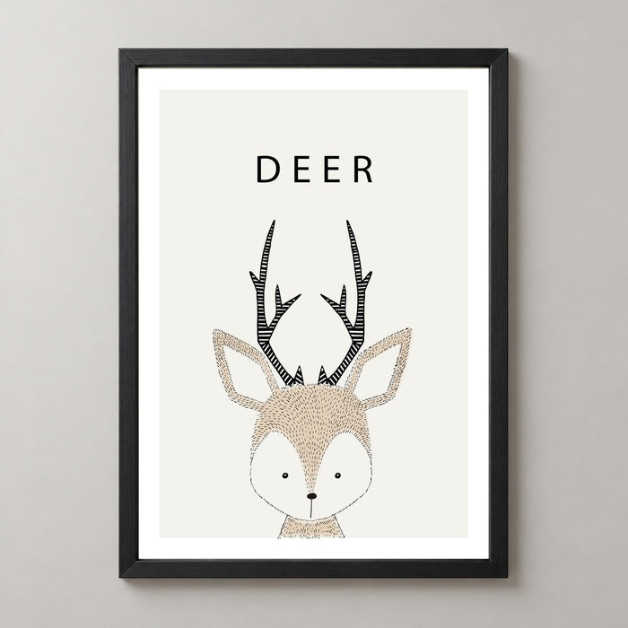 Charming Deer Illustration - Minimalist Animal Art Print