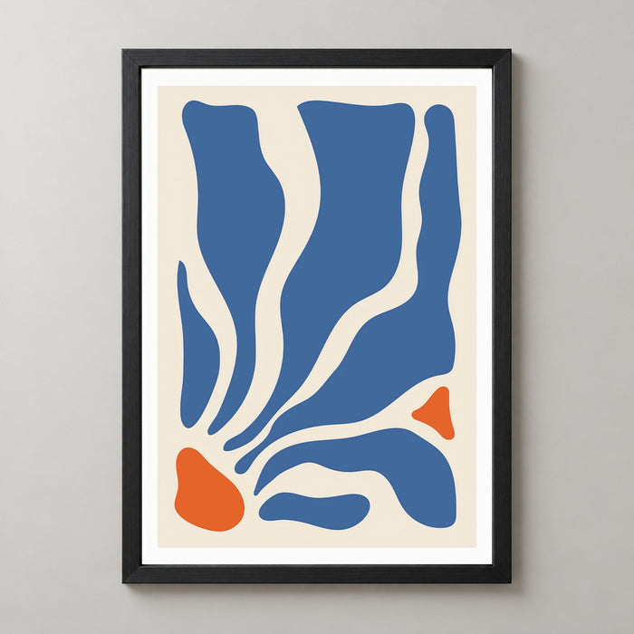 Modern Abstract Blue and Orange Art Print