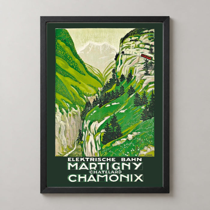Vintage Elektirsche Bahn Martigny Chamonix Art Print by J. Graz