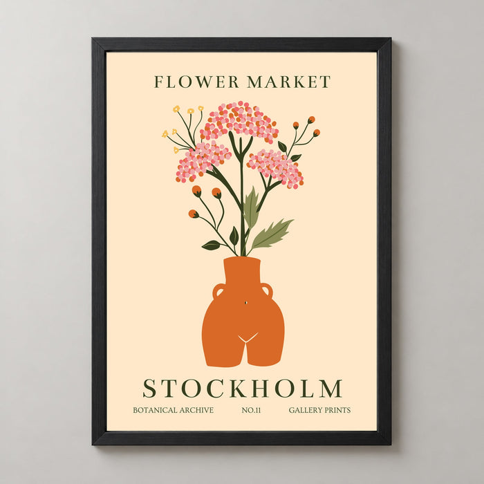 Stockholm Flower Market Botanical Art Print - Scandinavian Design