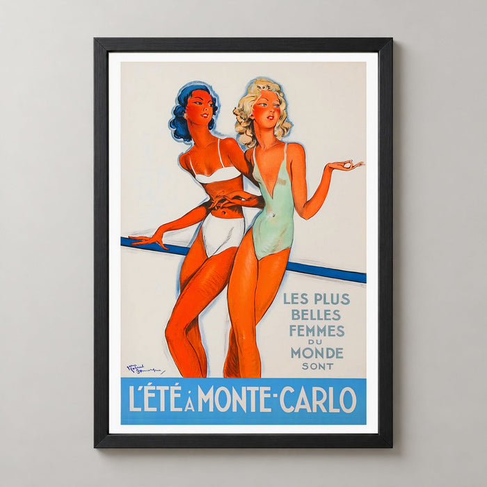 L'Été à Monte-Carlo - Vintage Poster Art Print by Jean Gabriel Domergue