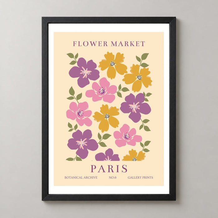 Flower Market Paris Botanical Archive No.6 - Vintage Floral Art Print
