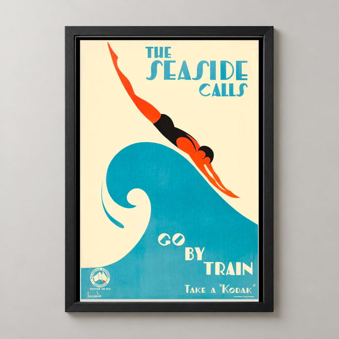 The Seaside Calls Vintage Travel Poster - 1930s Australian Art Print