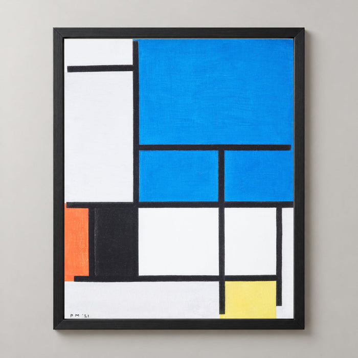 Piet Mondrian Composition with Blue, Black and Yellow