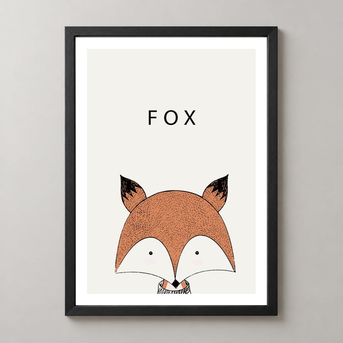Whimsical Fox Illustration - Modern Minimalist Art Print