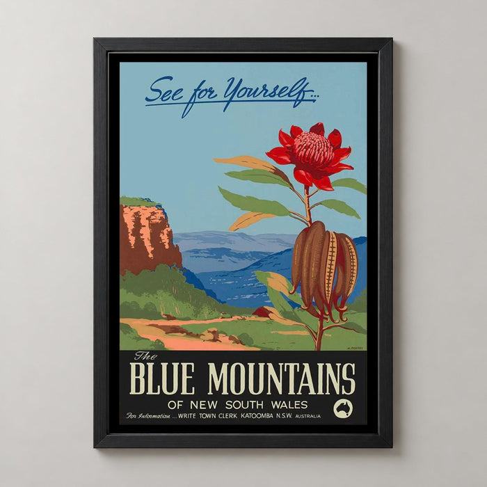 The Blue Mountains of New South Wales - Vintage Travel Poster