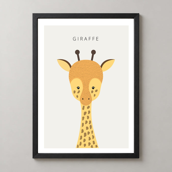 Minimalist Giraffe Illustration - Modern Animal Art Print