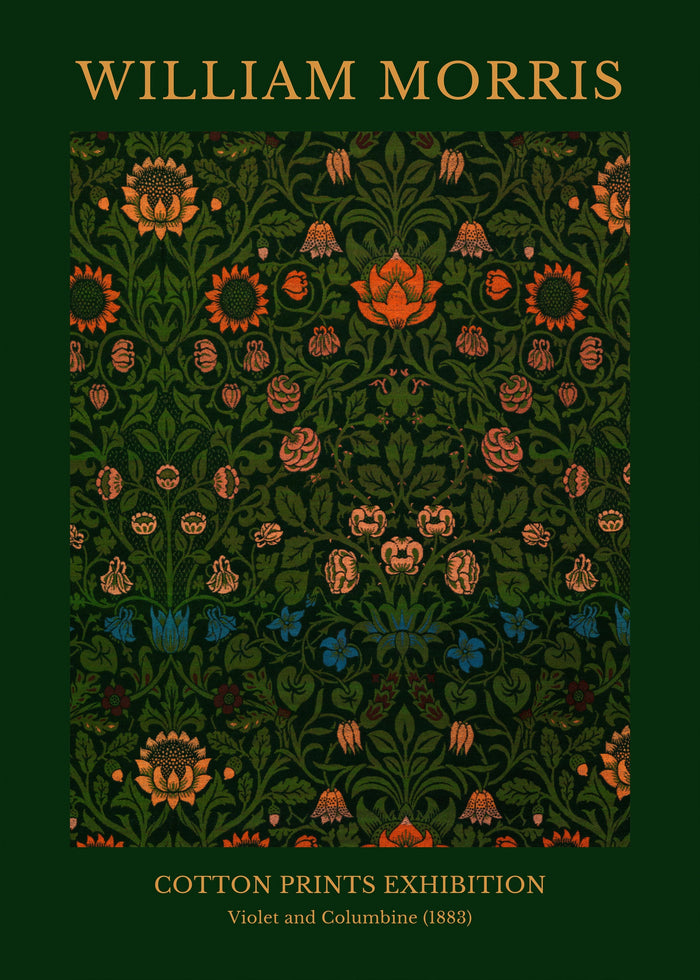 William Morris - Cotton Prints Exhibition, Violet and Columbine (1883)