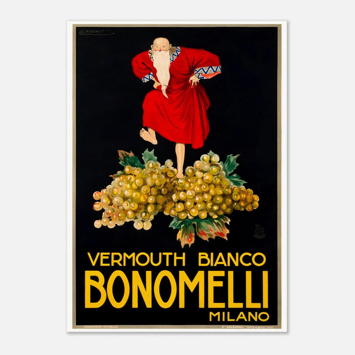 Vermouth Bianco Bonomelli Milano Vintage Advertising Poster