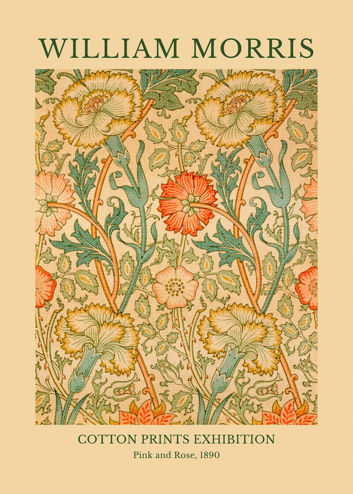 William Morris - Cotton Prints Exhibition, Pink and Rose (1890)