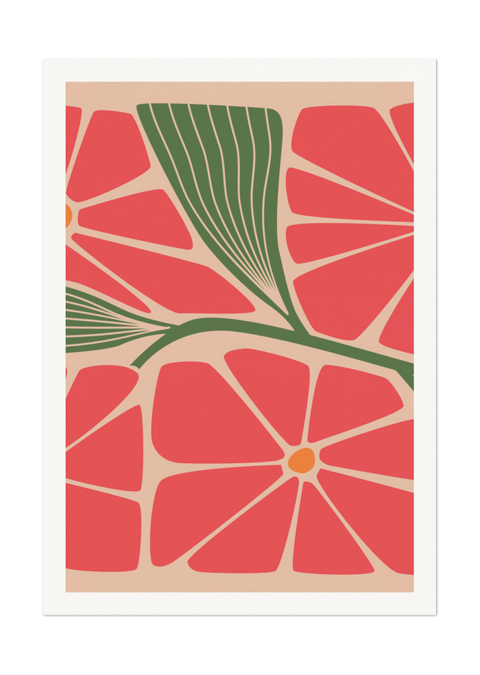Vibrant Floral Art Print by Steve Simpson - Modern Abstract Flower Design