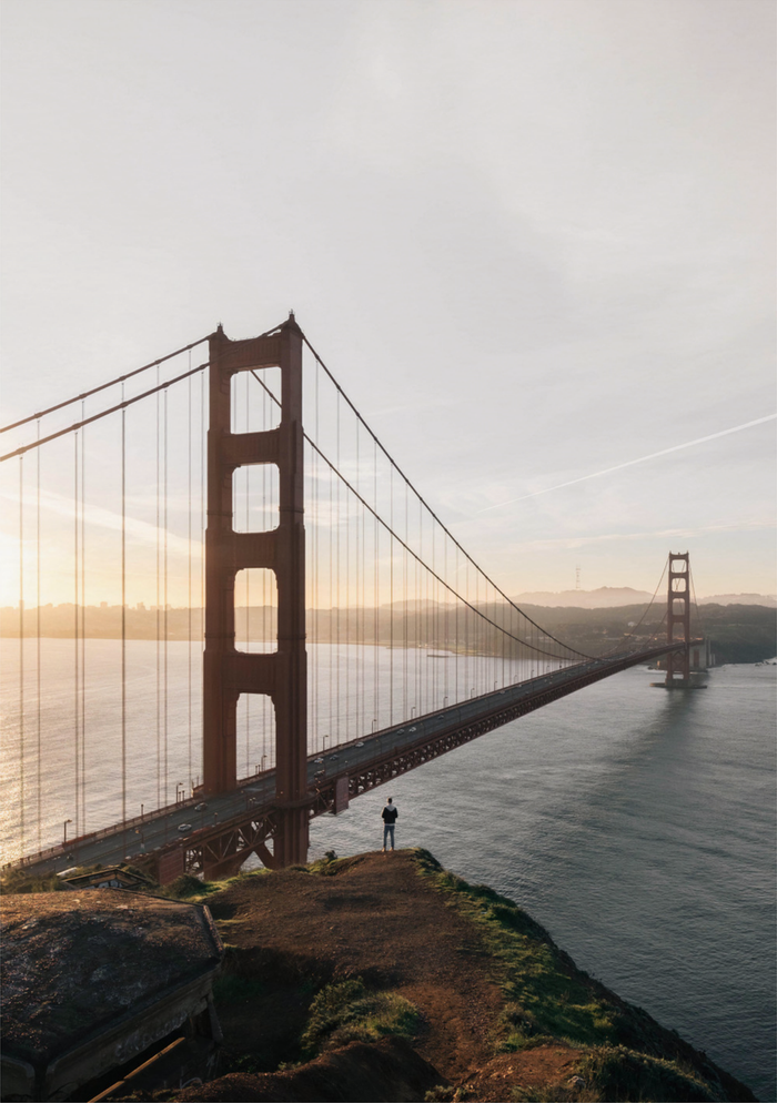 Golden Gate Bridge at Sunset - Captivating Landscape Art Print