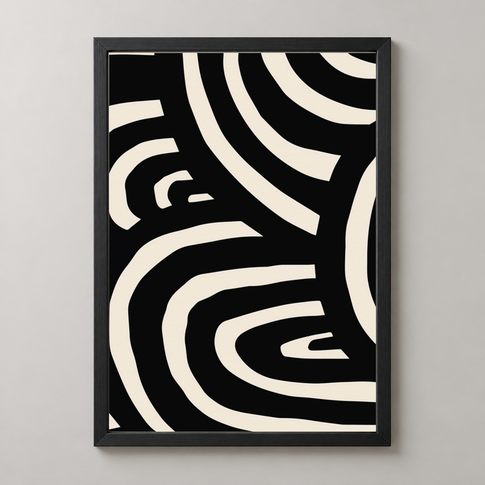 Modern Abstract Monochrome Line Art Print