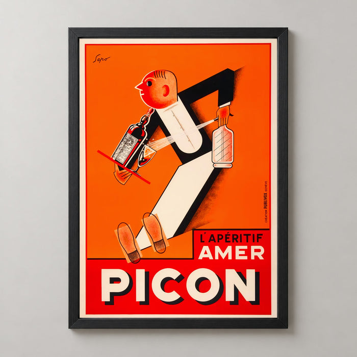 Amer Picon Waiter Vintage Advertising Poster - French Aperitif Art Print