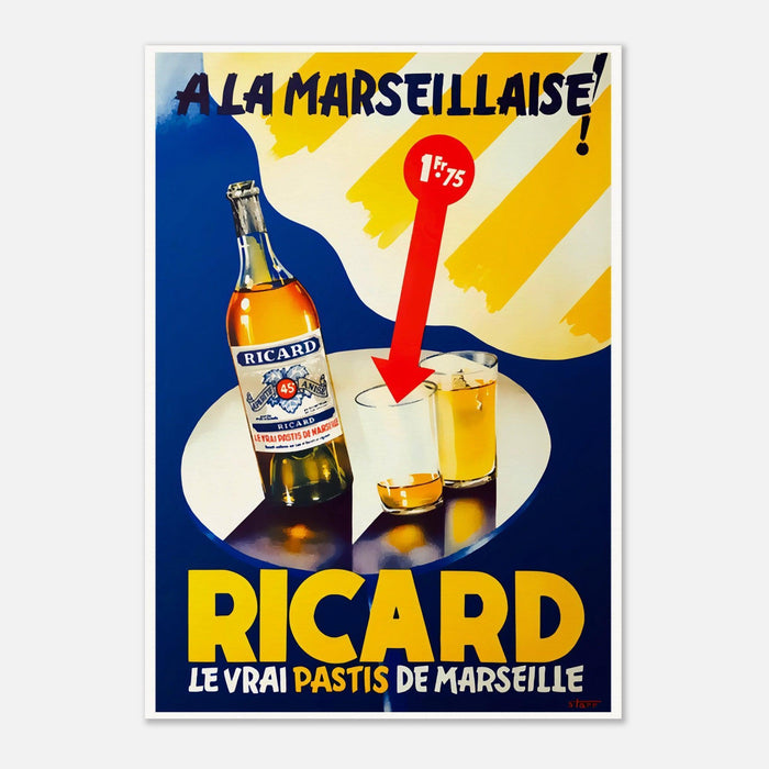 RICARD A La Marseillaise Vintage Advertising Poster