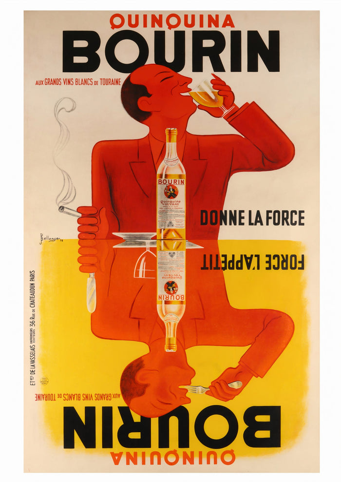 Quinquina Bourin Vintage Werbeplakat – gerahmt/ungerahmt