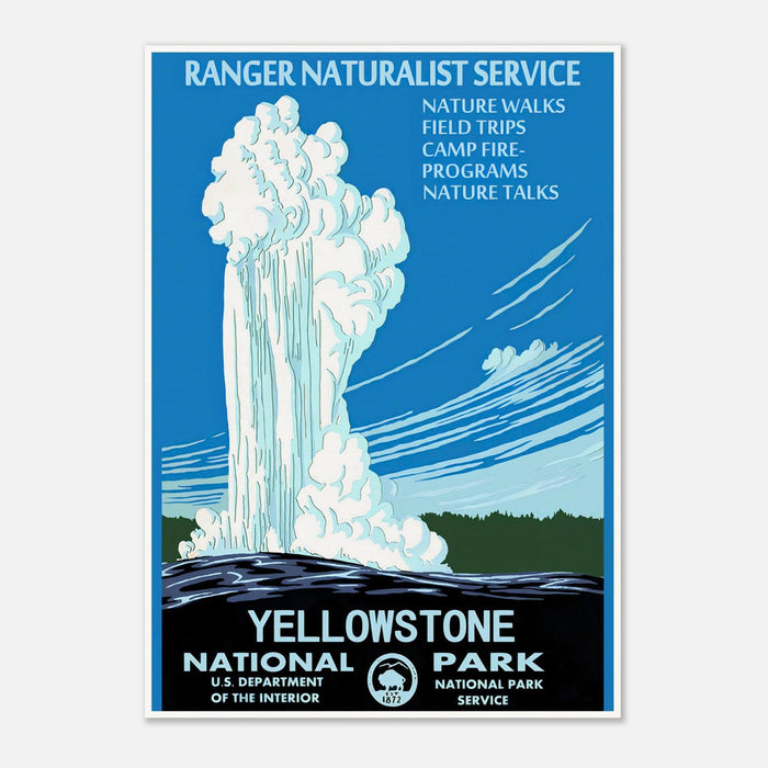 Yellowstone Nationalpark Old Faithful Vintage Reiseplakat 1938