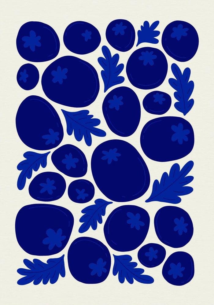 Blueberry Print | Abstract Fruit Collection | Kitchen Wall Art