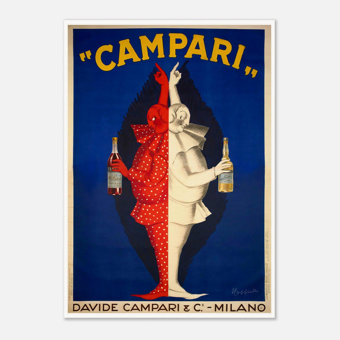 Davide Campari Clowns Rot-Weiß-Jugendstil-Poster