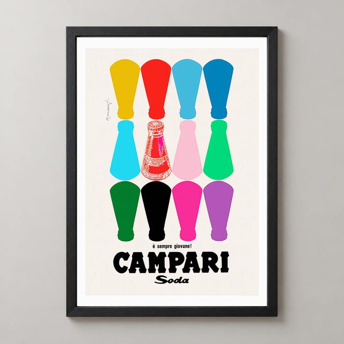Campari Poster - Colourful Bottles - Vintage Advertising Poster
