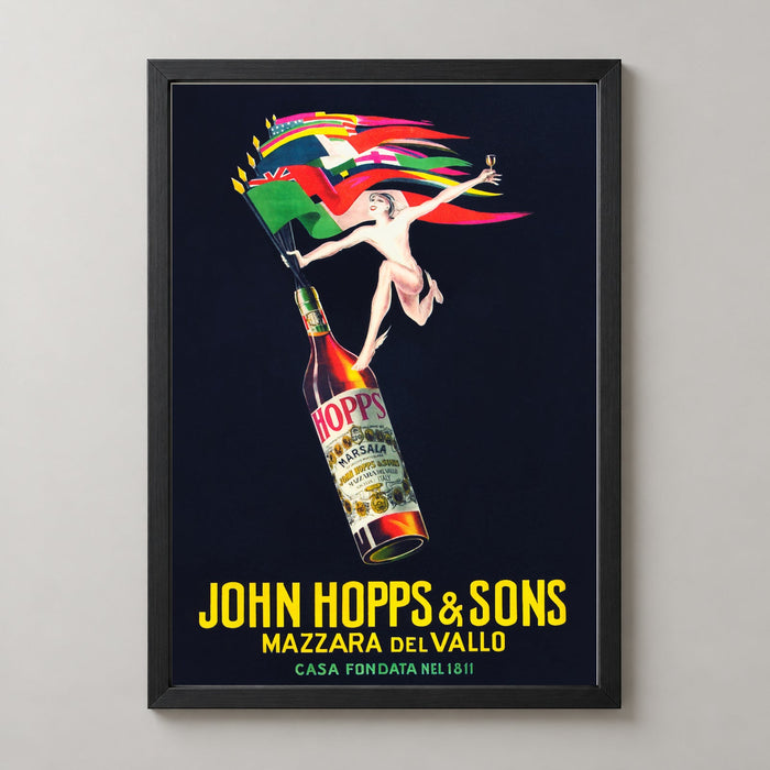 John Hopps und Söhne Mazzara Del Vallo Vintage Werbeplakat