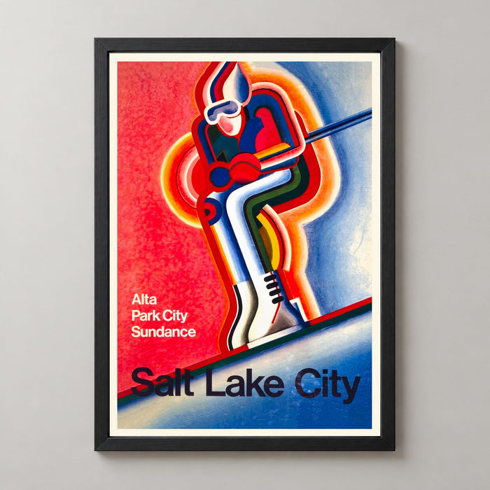 Salt Lake City Utah America United States Vintage Ski Poster