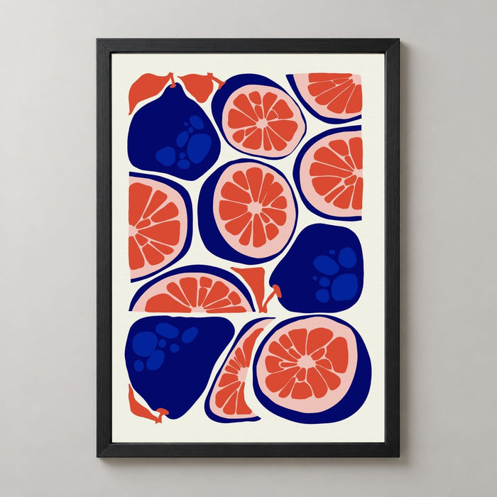 Pear Grapefruit | Abstract Fruit Collection | Kitchen Wall Art