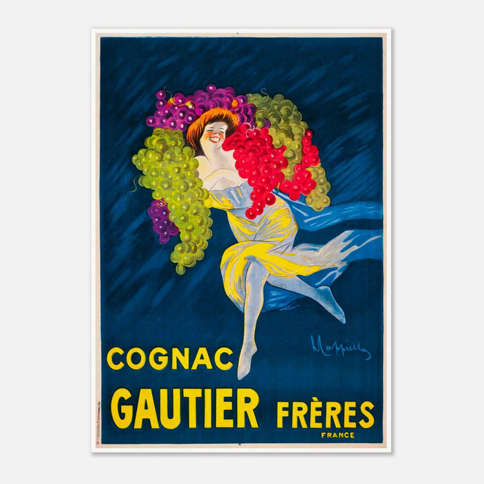 French Cognac Gautier Vintage Advertising Poster - Elegant and Nostalgic Décor