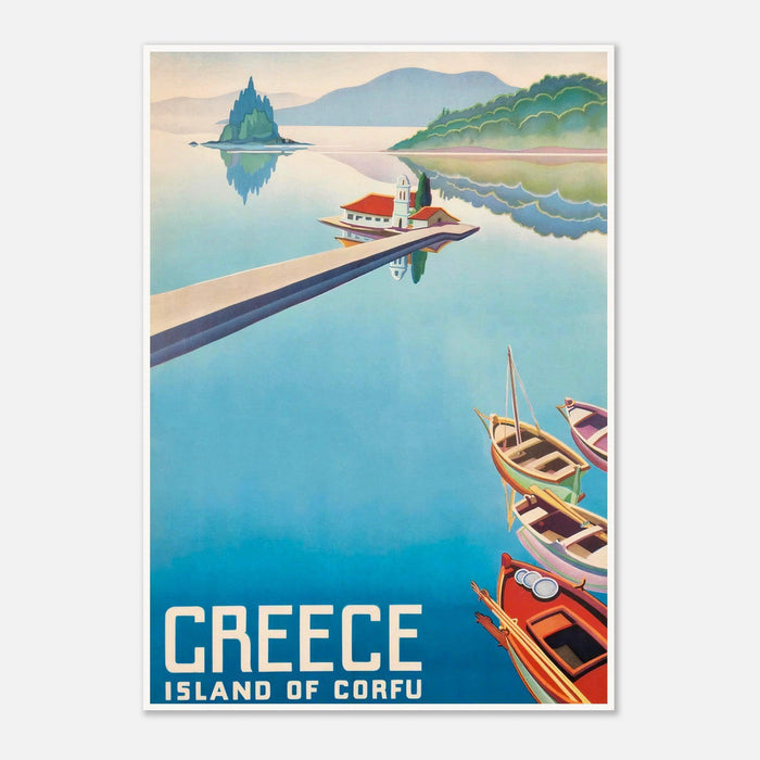 Corfu Greece Vintage Poster: Captivating Artwork of the Picturesque Island