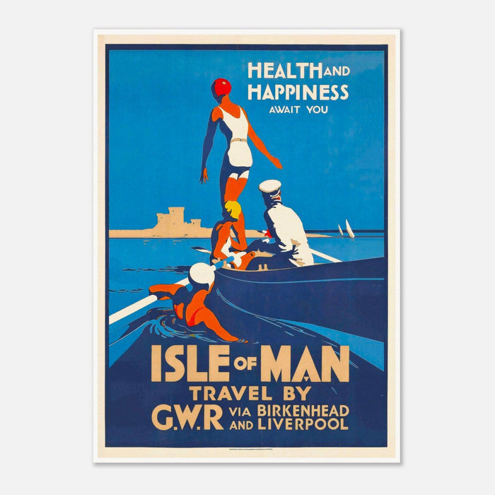 Isle of Man Reisen über Birkenhead und Liverpool Vintage Reiseplakat