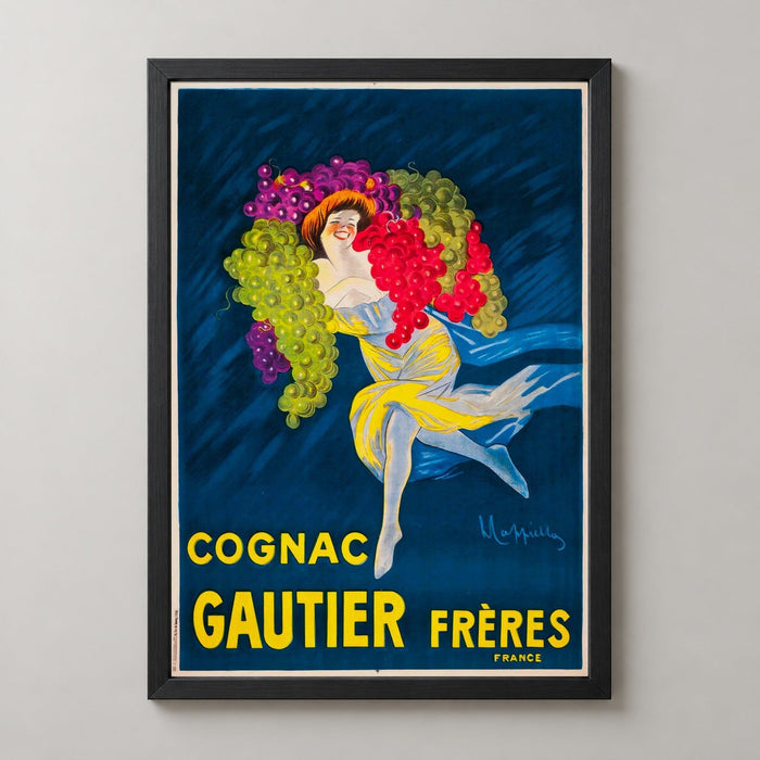 French Cognac Gautier Vintage Advertising Poster - Elegant and Nostalgic Décor