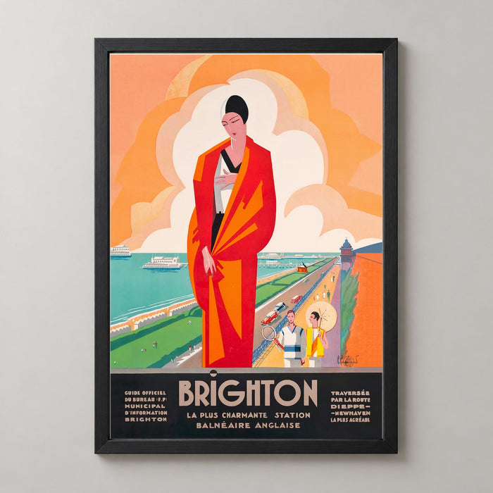 Brighton The Most Charming English Seaside Resort Vintage Travel Poster by Roger Broders