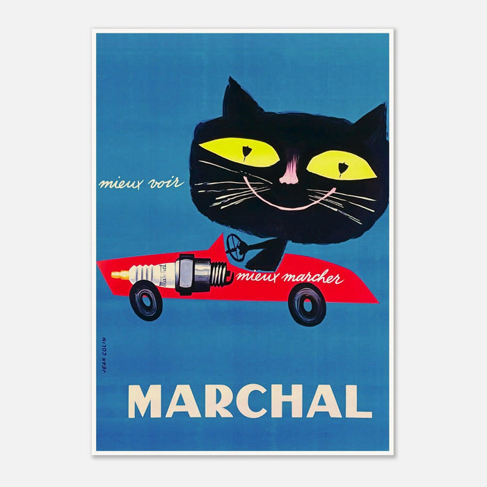 Marchal Cat Spark Plug Vintage Advertising Poster by Jean Colin