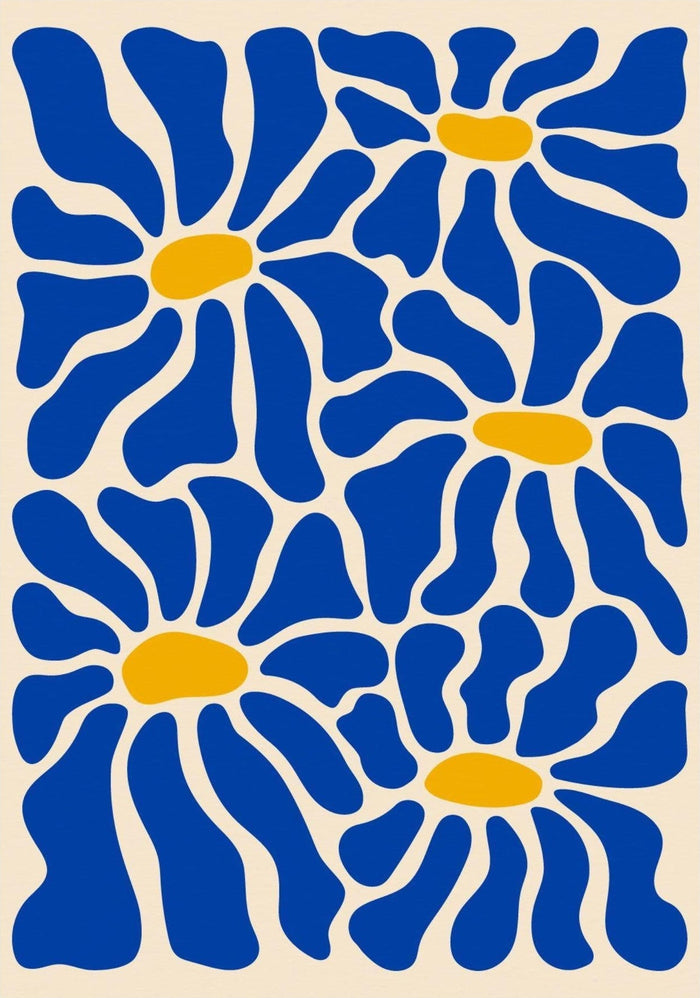 Blue Flowers - Matisse Inspired Print | Abstract Collection