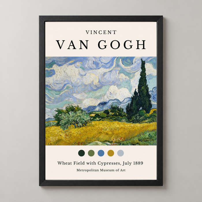 Van Gogh's Wheat Field with Cypresses - Post-Impressionist Art Print