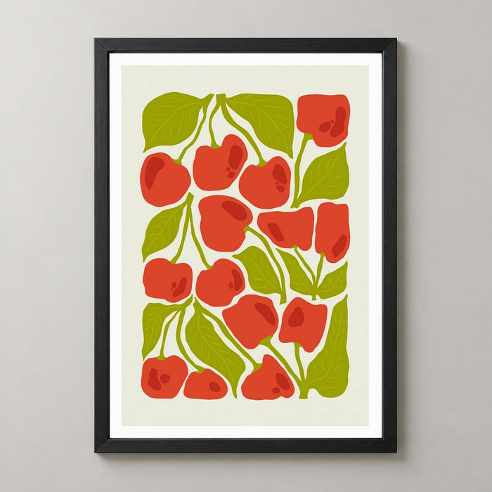 Cherry Print | Abstract Fruit Collection | Kitchen wall art