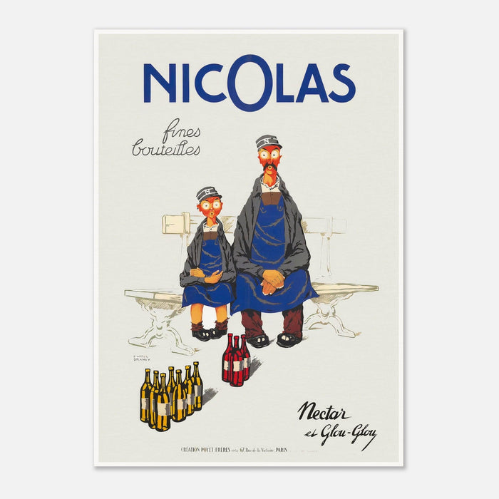 Nicolas Fine Bottles Französisches Vintage Poster von Jules Isnard Dransy (1930)