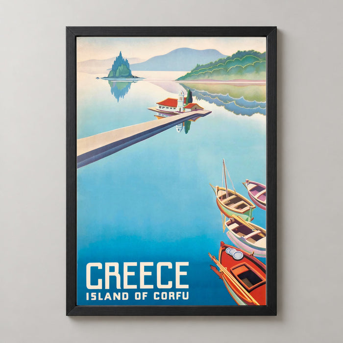 Corfu Greece Vintage Poster: Captivating Artwork of the Picturesque Island