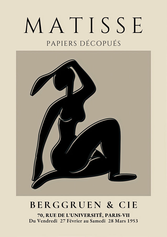 Henri Matisse Print, exhibition at Galerie Berggruen & Cie Black Silhouette