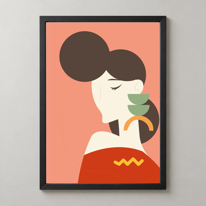 A Quiet Cup Art Print