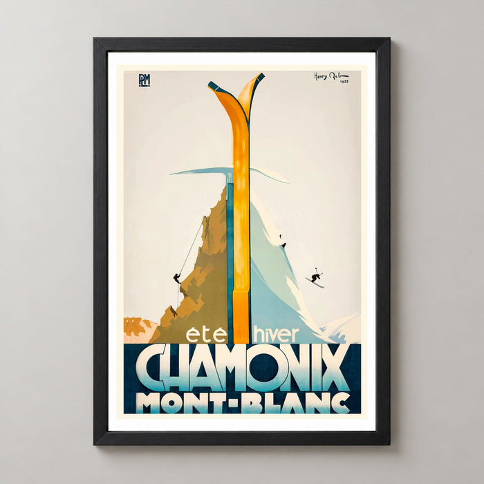 Summer and Winter Sport Chamonix Mont Blanc I France Vintage Ski Poster