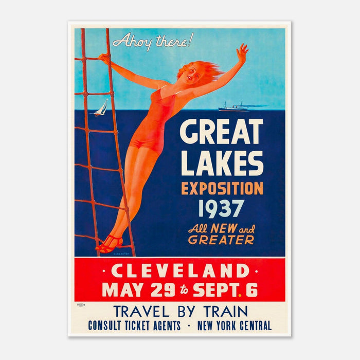 Great Lakes Exposition 1937 Cleveland Vintage Reiseplakat