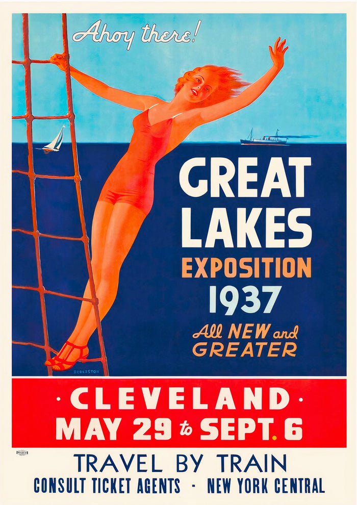 Great Lakes Exposition 1937 Cleveland Vintage Reiseplakat