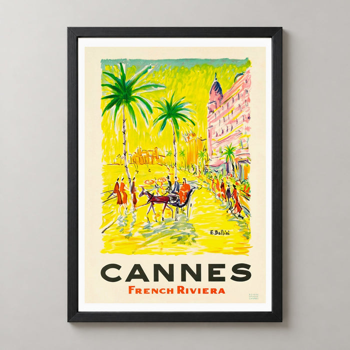Cannes Vintage Travel Poster: Explore the Glamour of French Riviera
