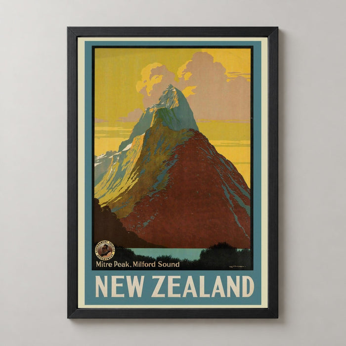 Milford Sound Vintage Travel Poster
