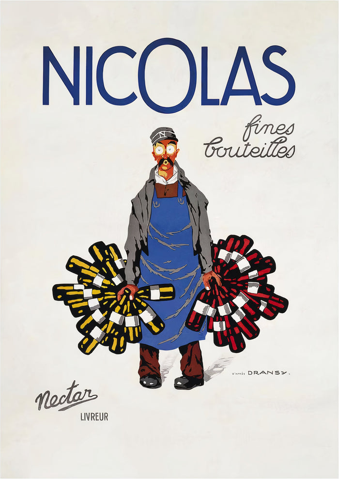 Nicolas Fine Bottles poster by Jules Isnard Dransy (1930) - French Vintage Poster